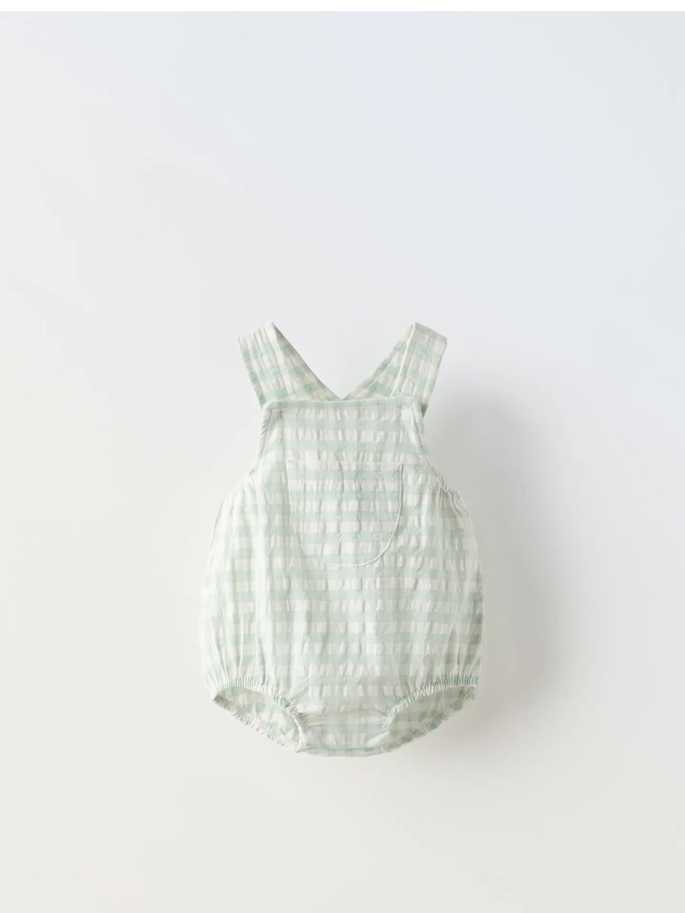 Zara Baby Mint Gingham Bubble Romper